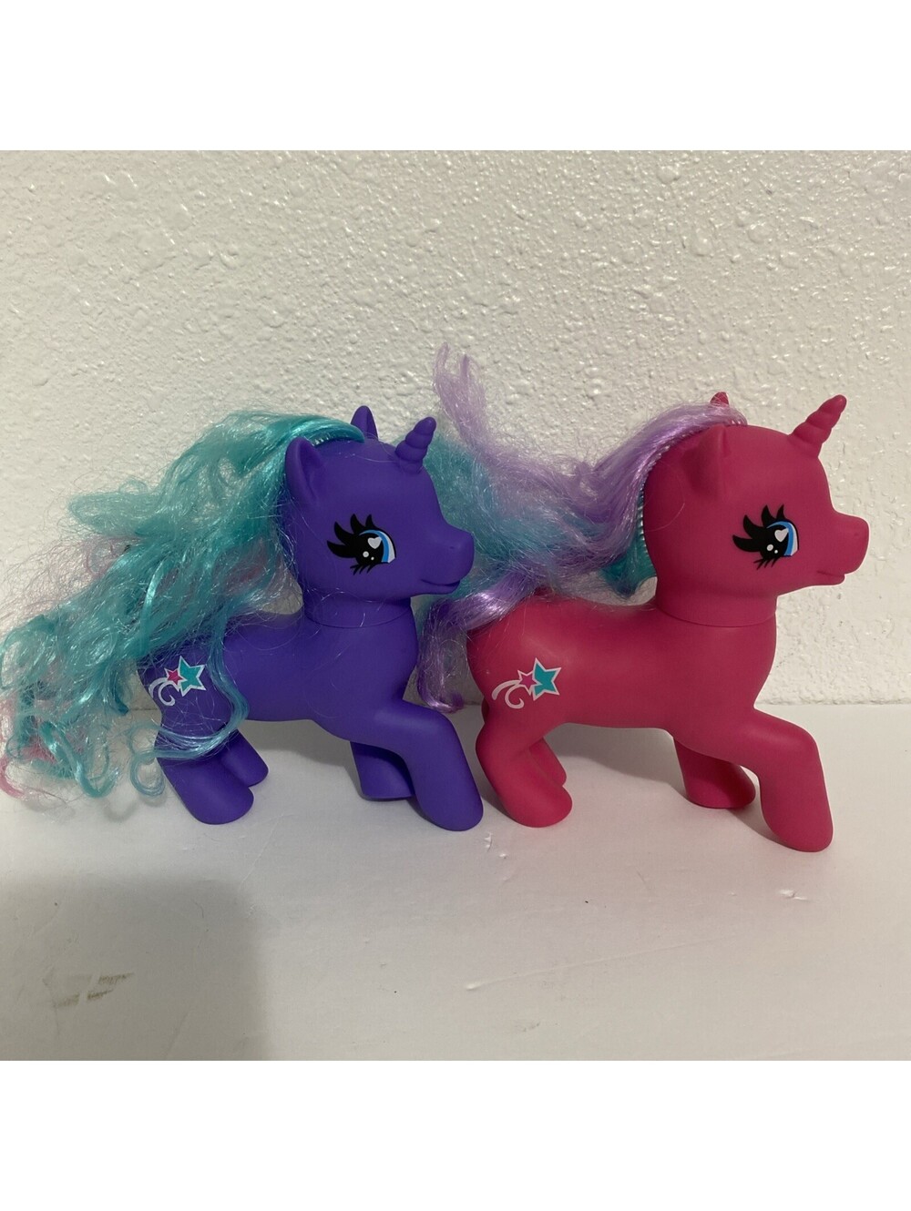 Gi-Go Wonder Pony Combable Main And Tail MLP Fakie Purple And Red Lot Of 2 Exell